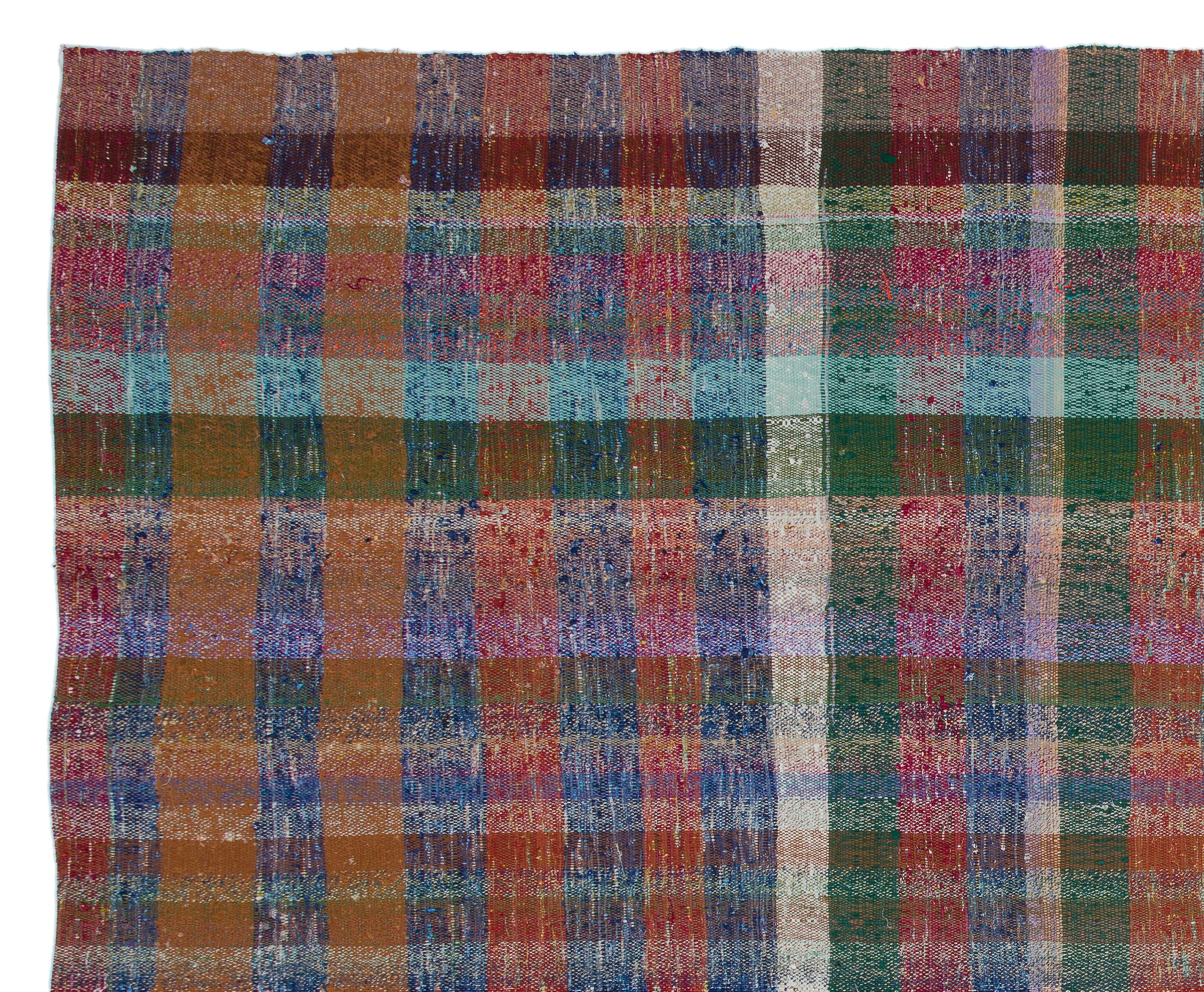 Girit Beige Striped Wool Handmade Area Rug 7'9" x 9'3"