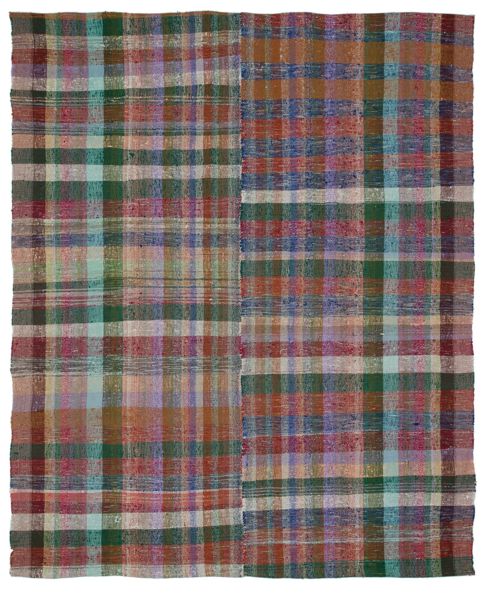 Girit Beige Striped Wool Handmade Area Rug 7'9" x 9'3"