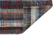Girit Brown Striped Wool Handmade Area Rug 3'3" x 6'9"