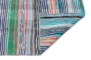 Girit Beige Striped Wool Handmade Area Rug 5'3" x 8'10"