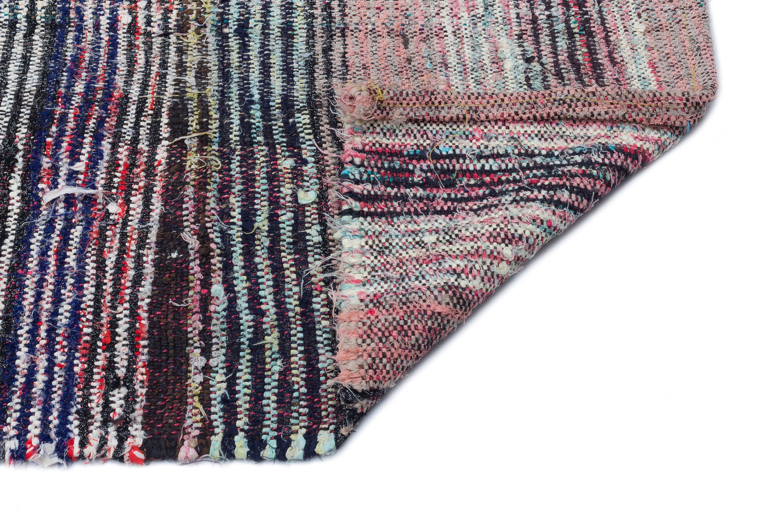 Girit Beige Striped Wool Handmade Area Rug 4'11" x 10'3"
