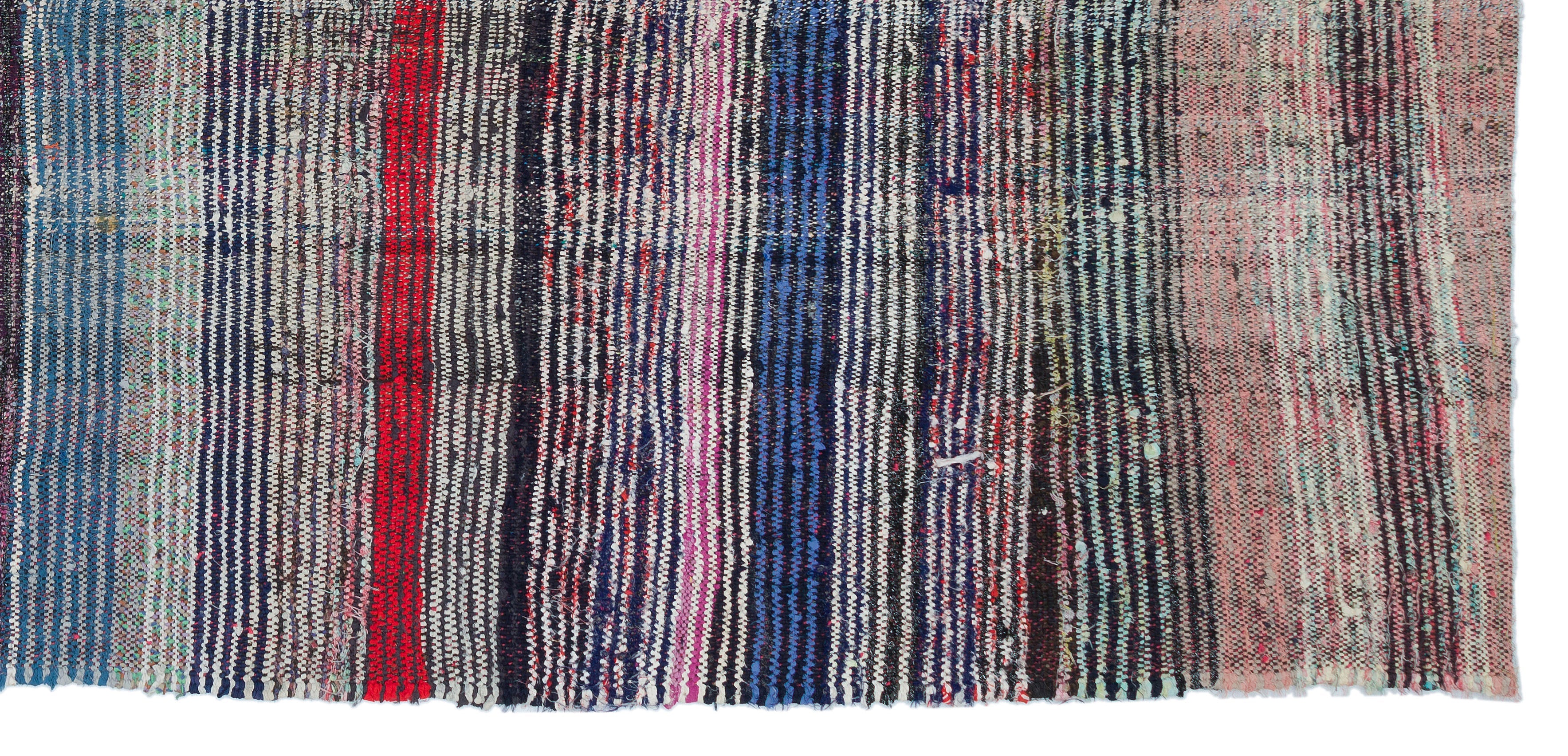 Girit Beige Striped Wool Handmade Area Rug 4'11" x 10'3"