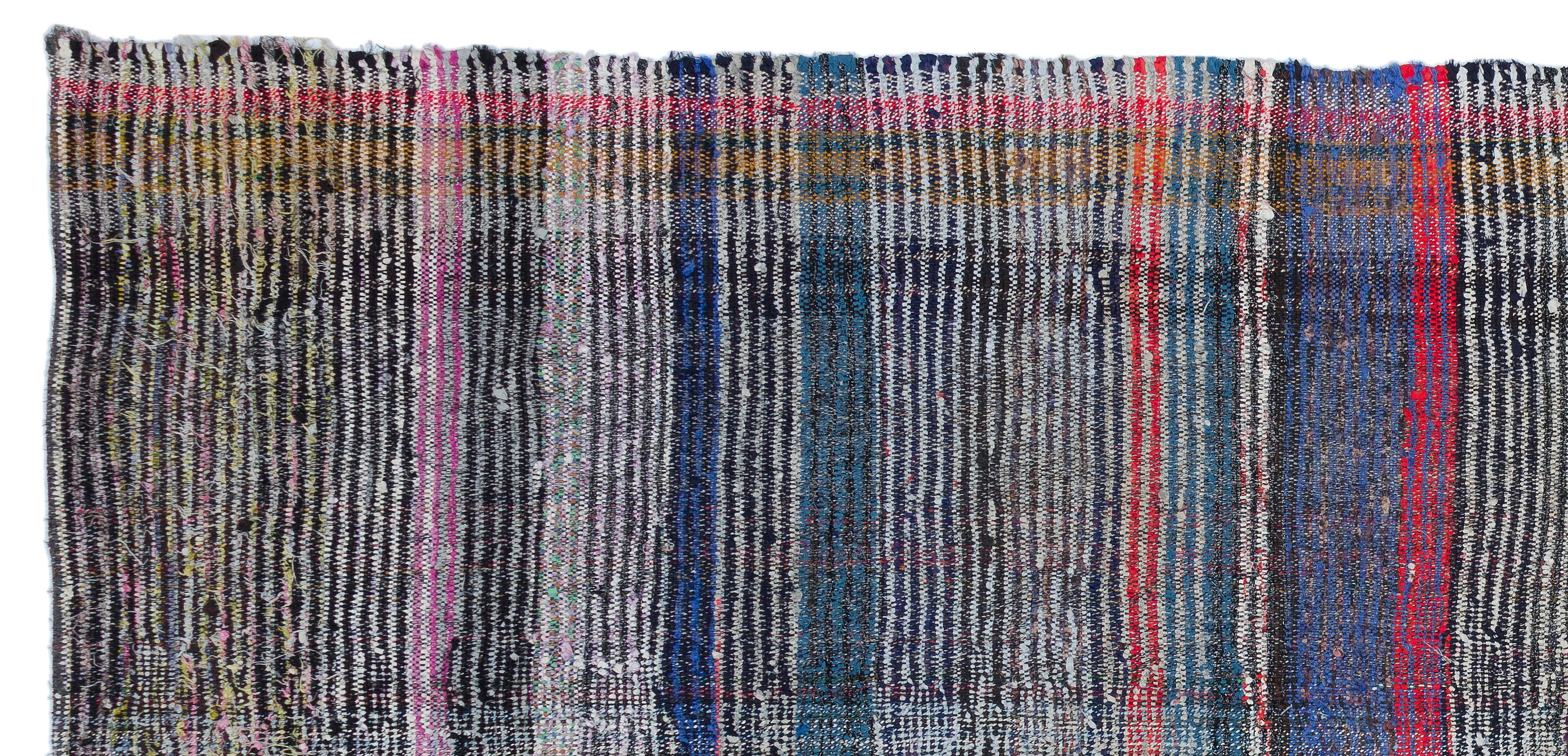 Girit Beige Striped Wool Handmade Area Rug 4'11" x 10'3"