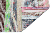 Girit Beige Striped Wool Handmade Area Rug 4'5" x 11'2"
