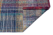 Girit Grey Striped Wool Handmade Area Rug 3'5" x 10'2"