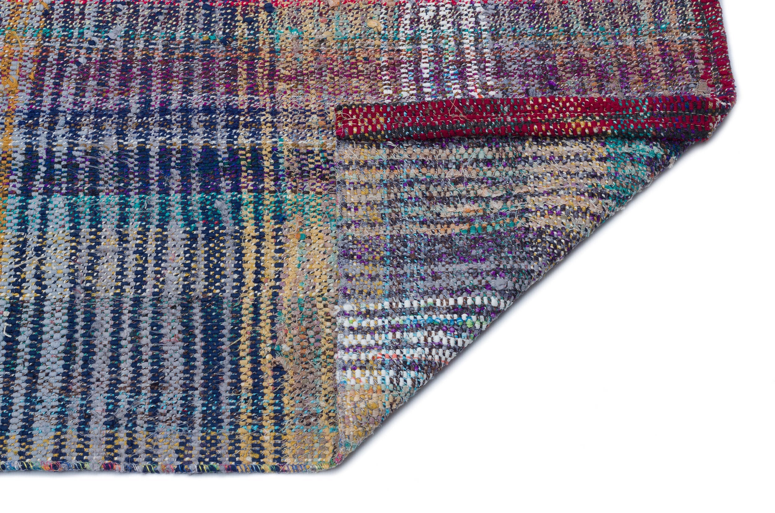 Girit Grey Striped Wool Handmade Area Rug 3'5" x 10'2"