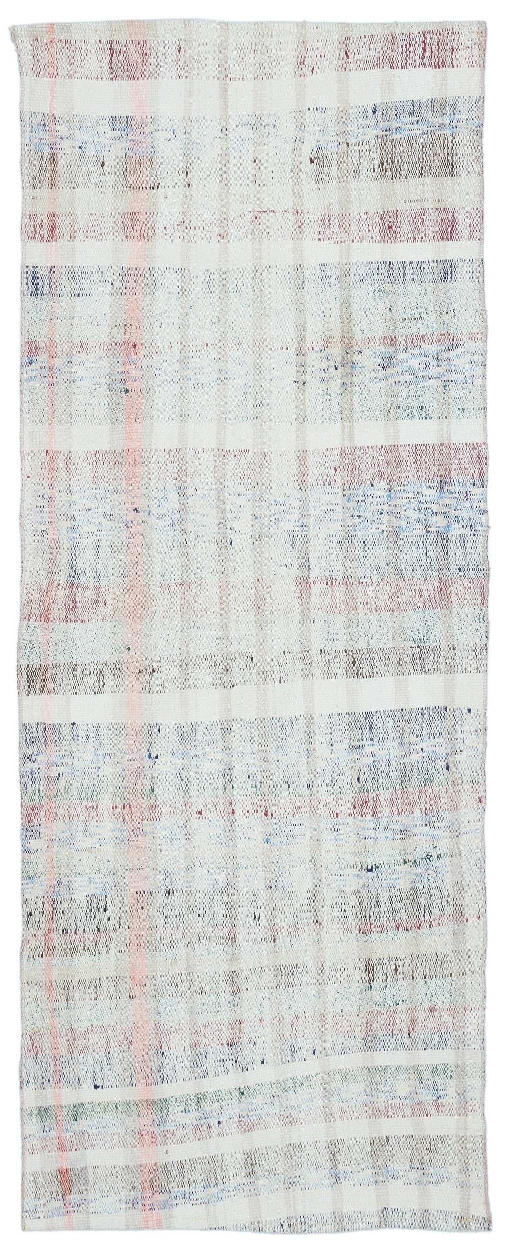 Girit Beige Striped Wool Handmade Area Rug 2'11" x 7'7"