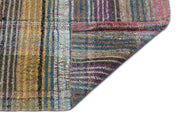 Girit Beige Striped Wool Handmade Area Rug 5'7" x 10'2"