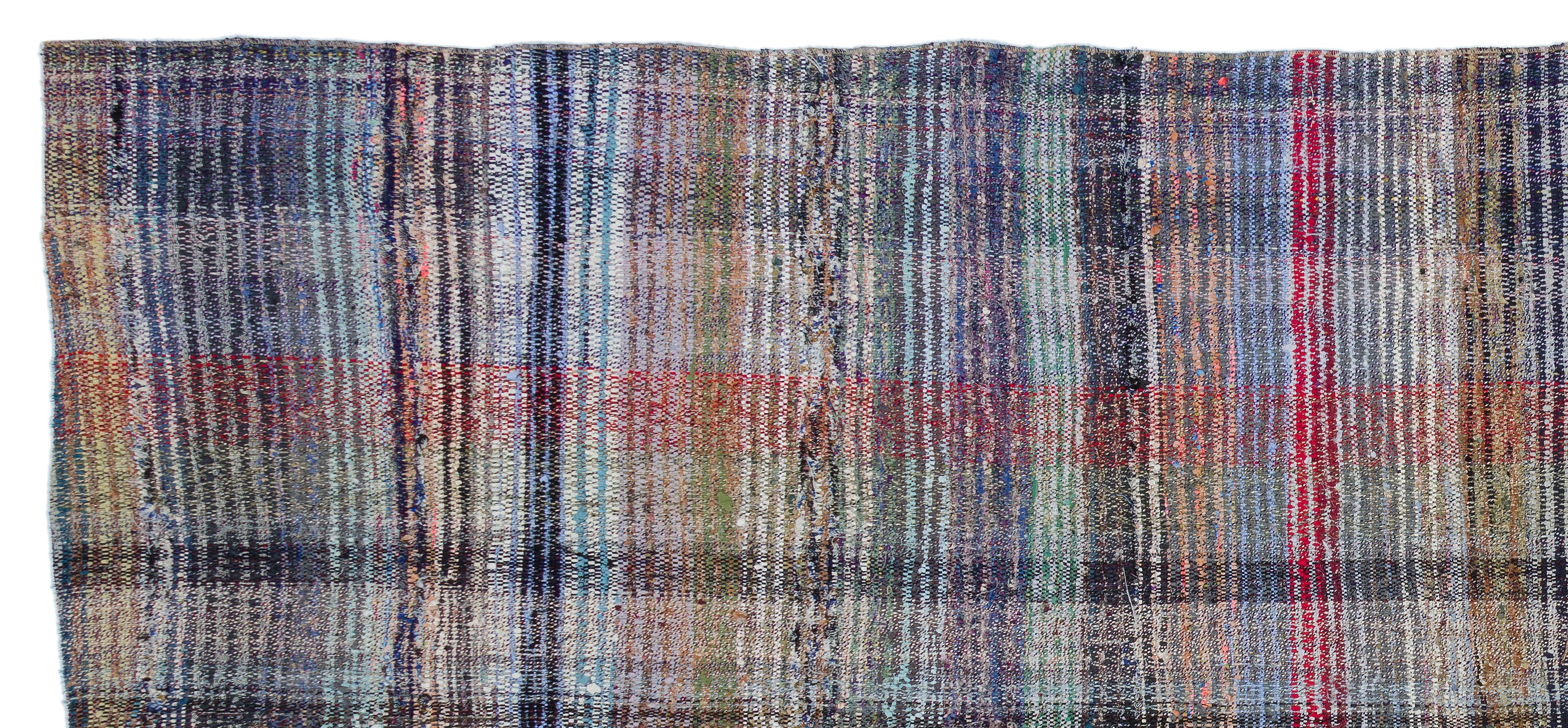 Girit Beige Striped Wool Handmade Area Rug 5'7" x 10'2"