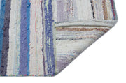 Girit Beige Striped Wool Handmade Area Rug 6'5" x 8'9"