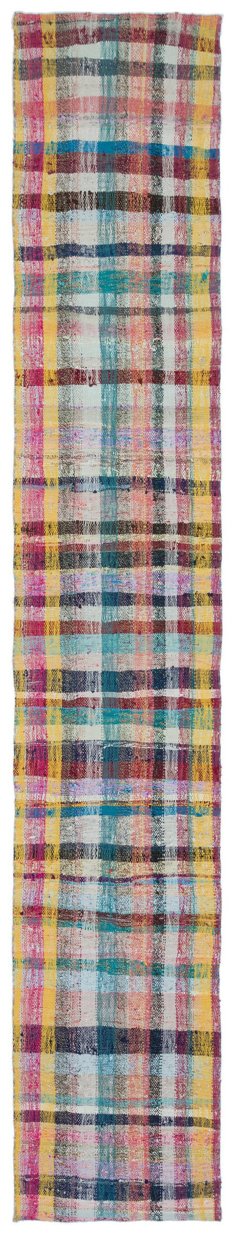 Girit Beige Striped Wool Handmade Area Rug 2'6" x 14'5"