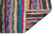 Girit Beige Striped Wool Handmade Area Rug 5'3" x 8'3"