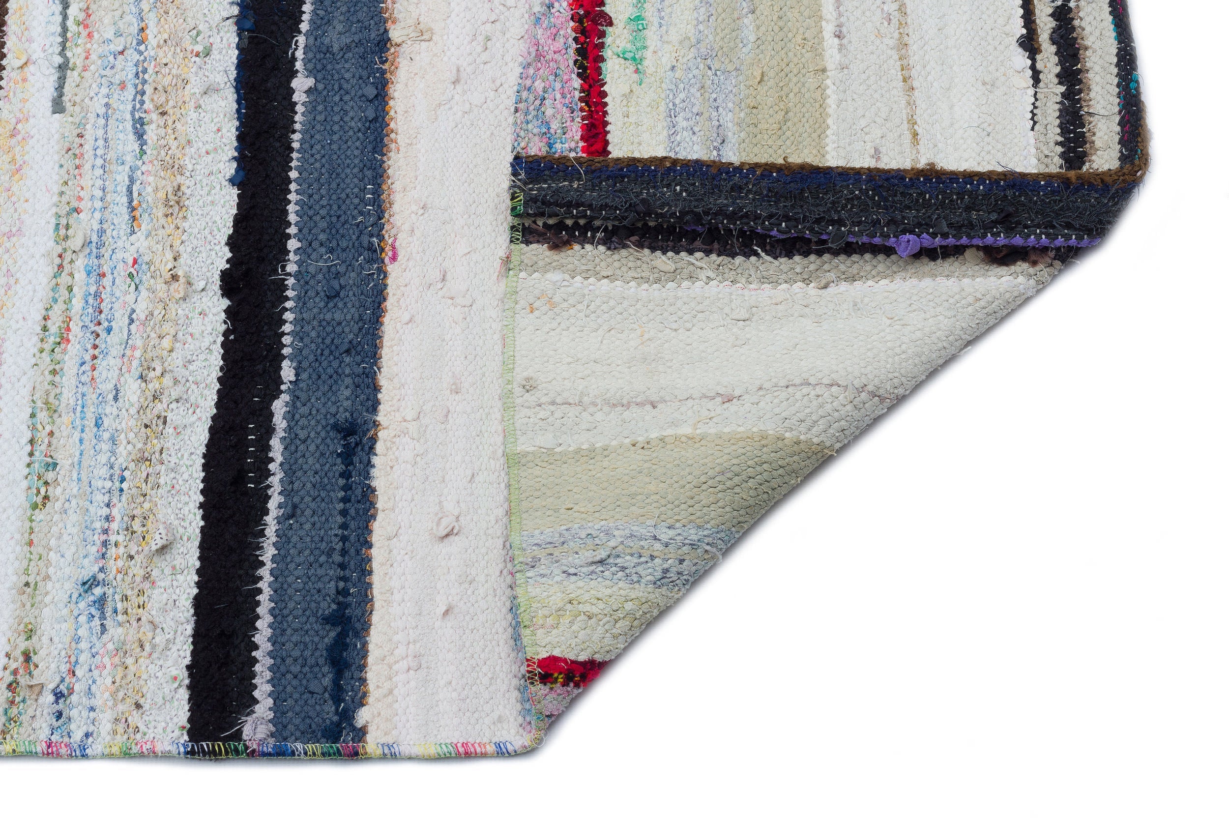 Girit Beige Striped Wool Handmade Area Rug 5'5" x 14'3"