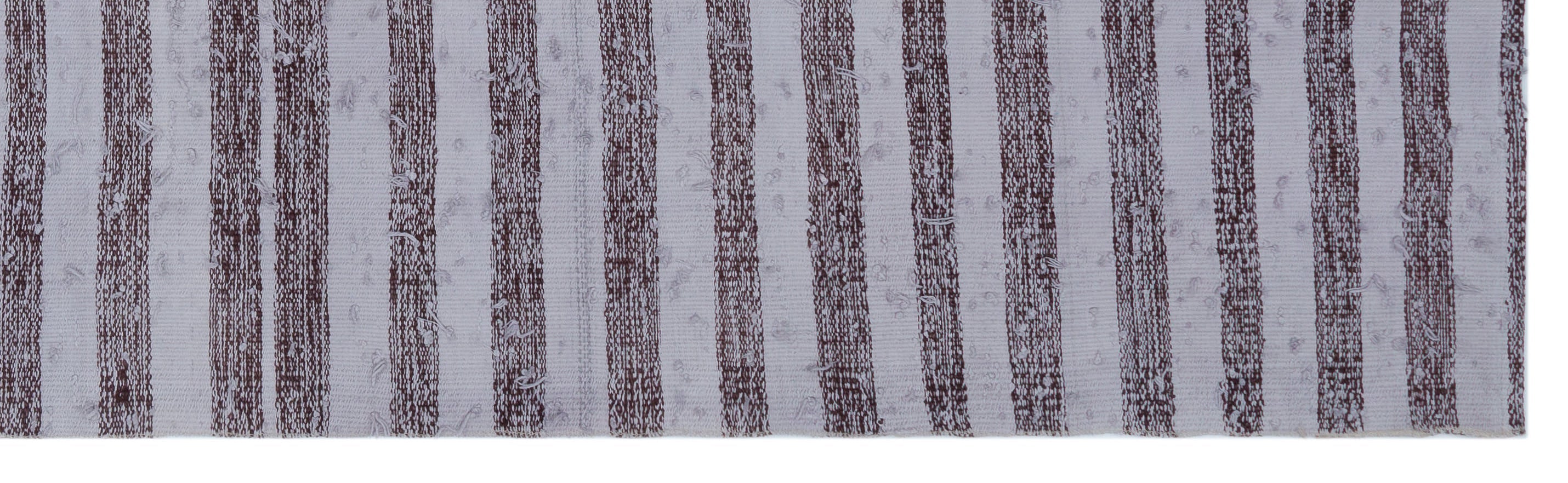 Girit Purple Striped Wool Handmade Area Rug 2'4" x 8'0"