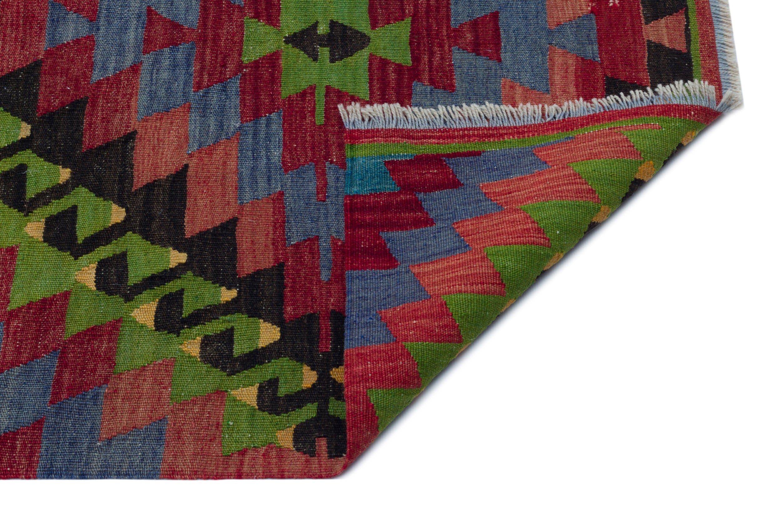 Girit Brown Geometric Wool Handmade Area Rug 5'10" x 9'4"