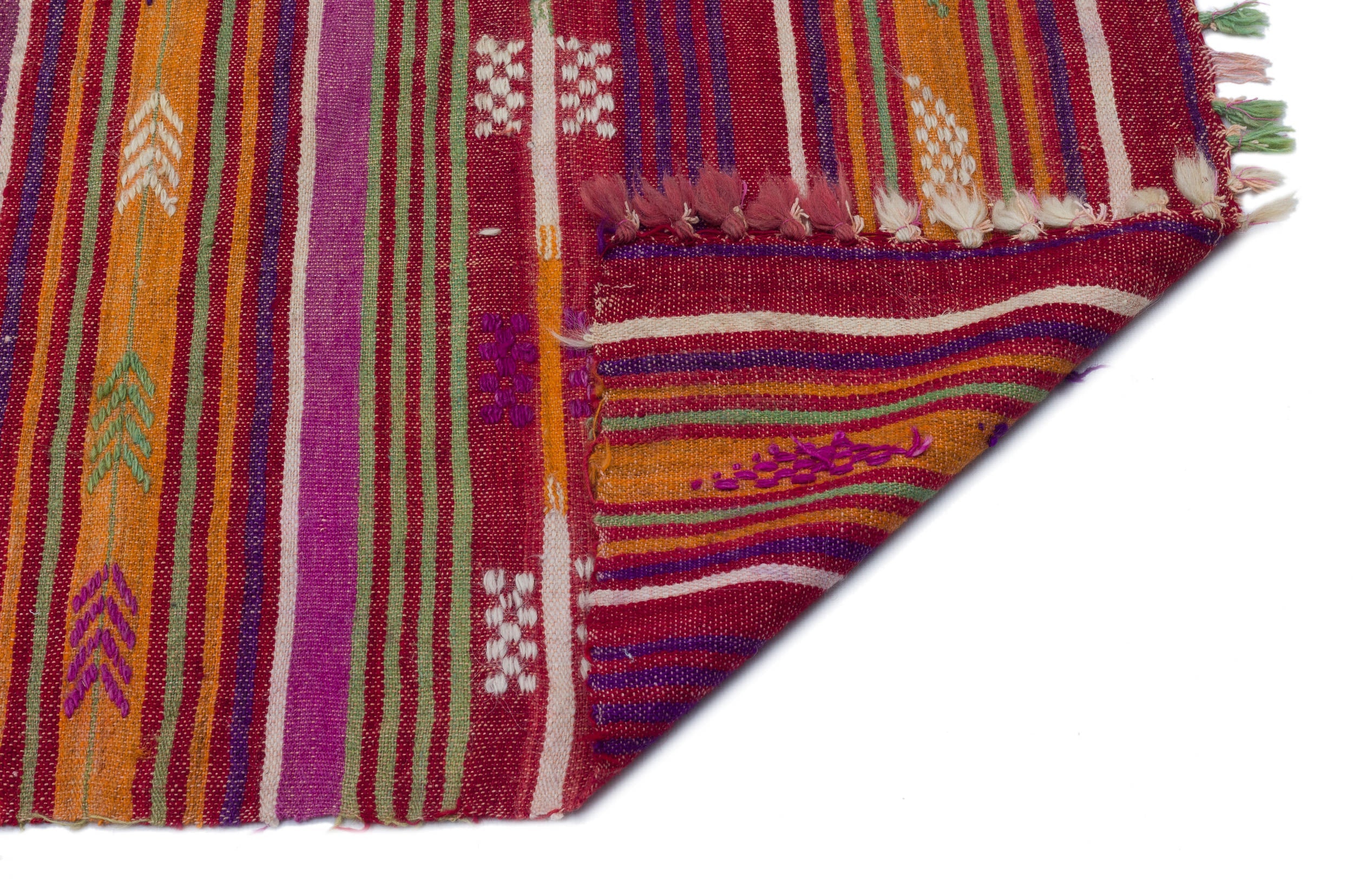 Girit Brown Geometric Wool Handmade Area Rug 5'10" x 9'9"