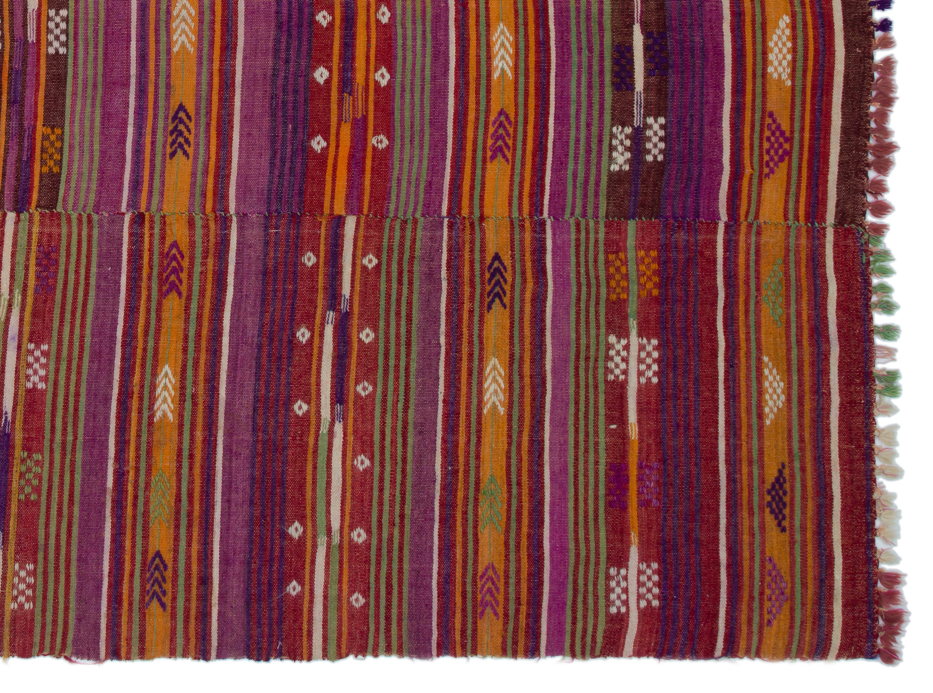 Girit Brown Geometric Wool Handmade Area Rug 5'10" x 9'9"