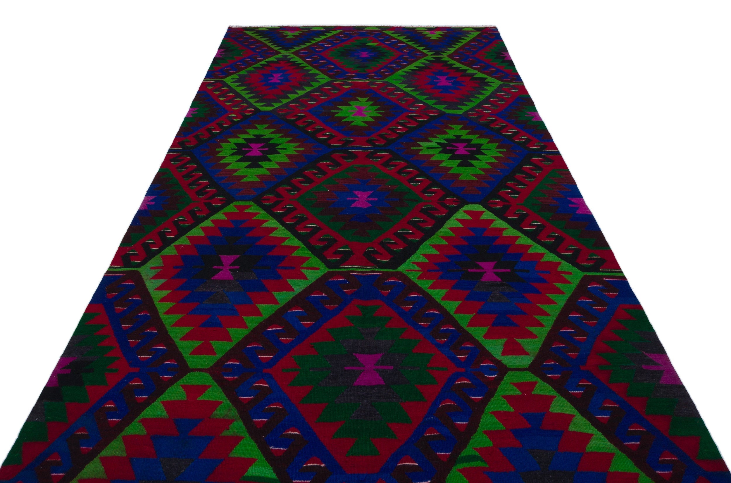 Girit Brown Geometric Wool Handmade Area Rug 5'9" x 11'1"