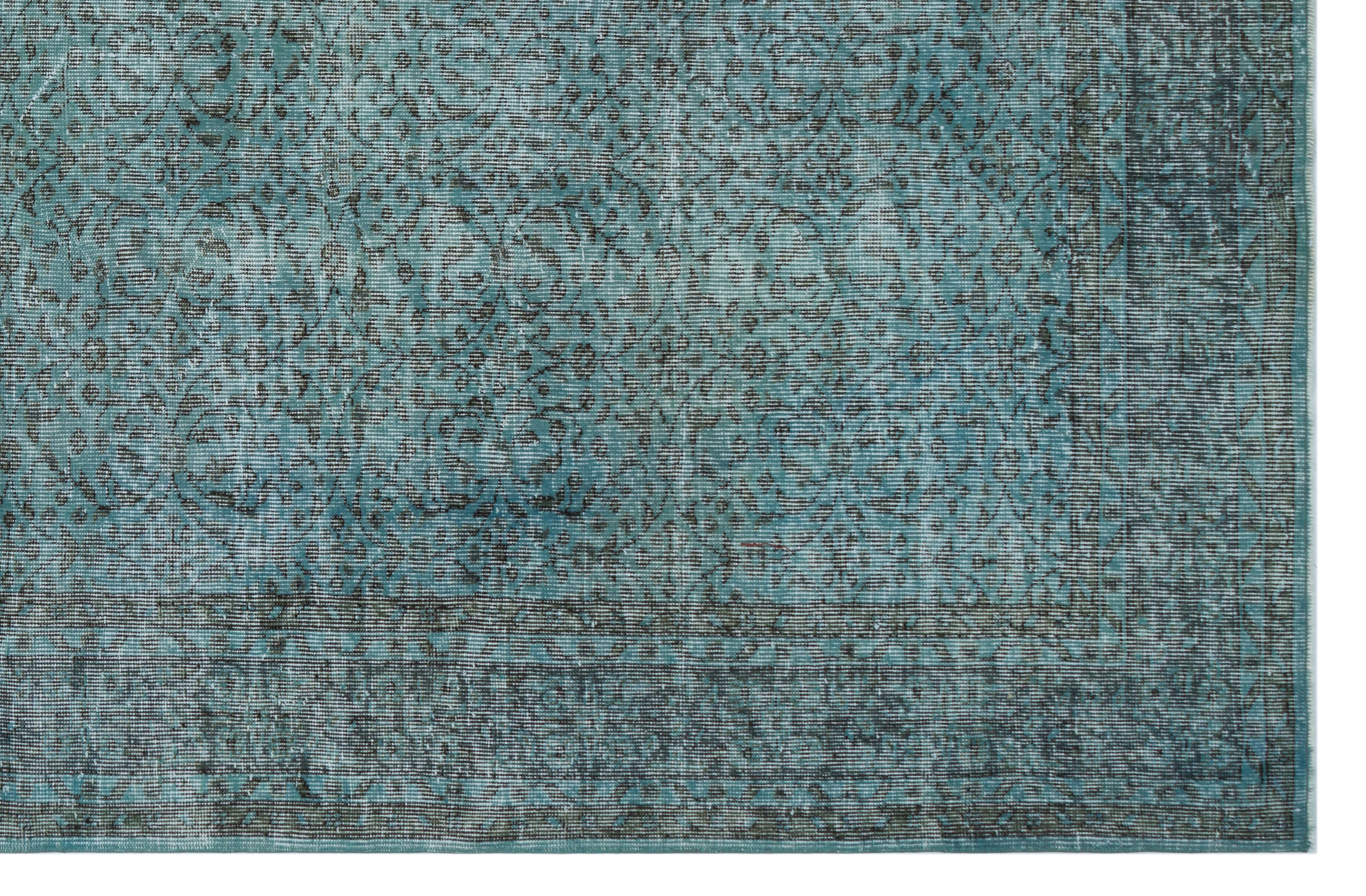 Atina Green Vintage Wool Handmade Area Rug 6'3" x 9'9"