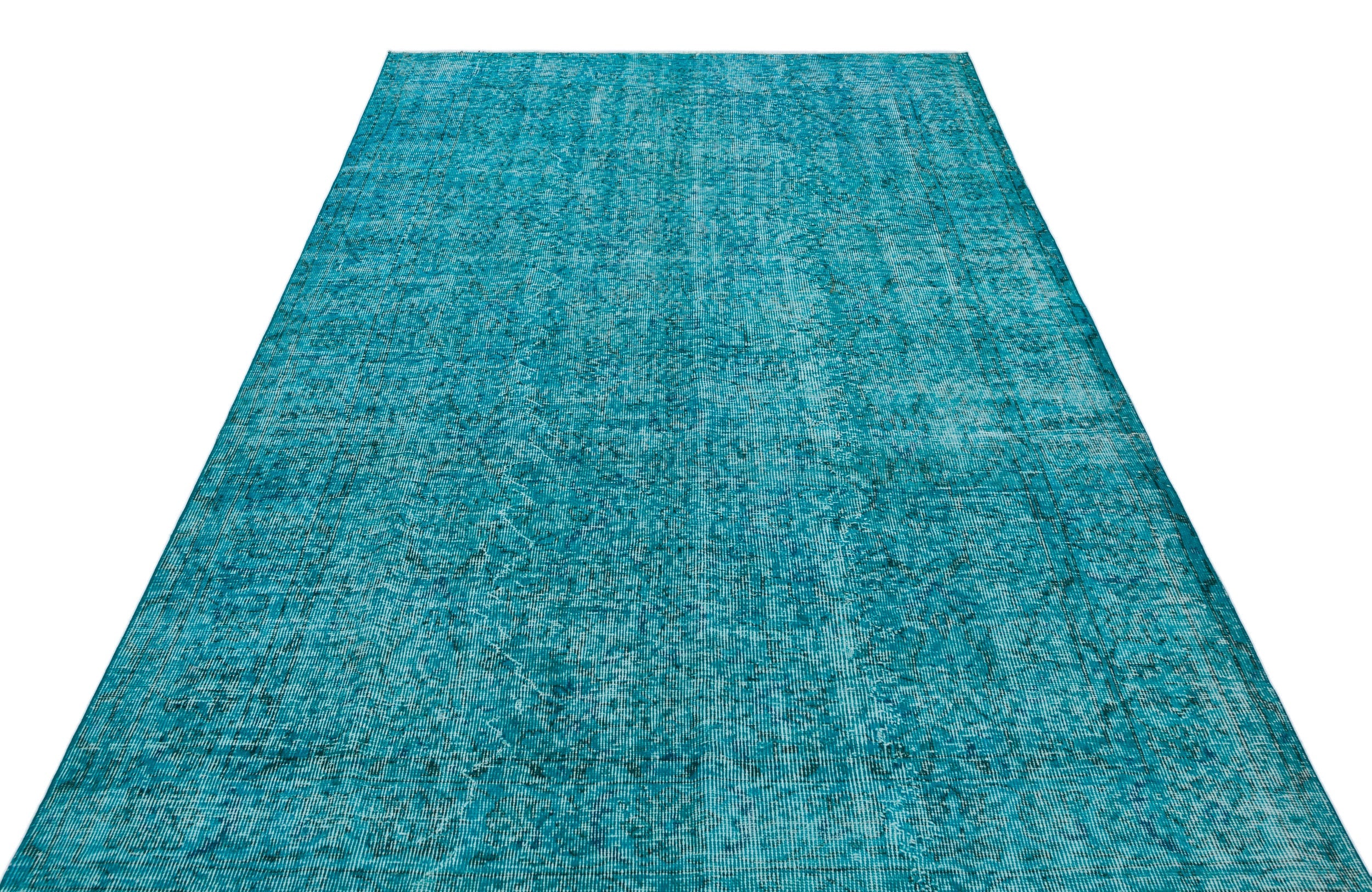 Atina Turquoise Vintage Wool Handmade Area Rug 5'5" x 8'6"