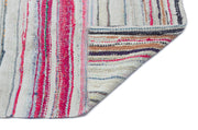Girit Beige Striped Wool Handmade Area Rug 5'1" x 7'9"