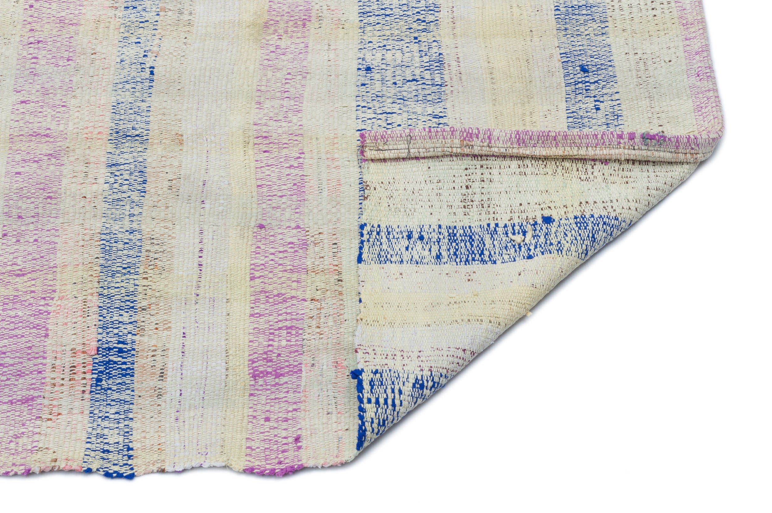 Girit 32295 Beige Striped Wool Handmade Area Rug 3'2" x 8'1"