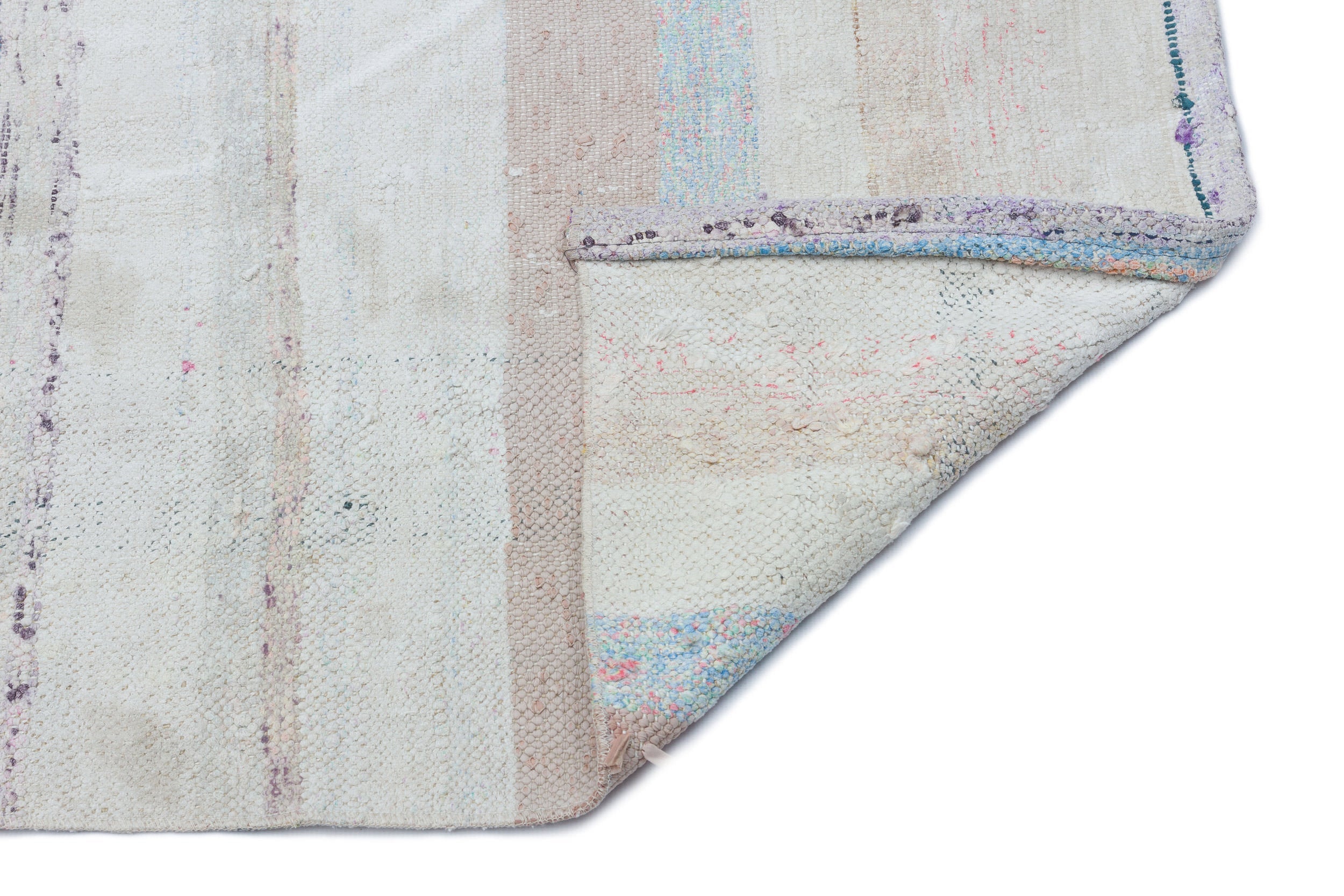 Girit 32297 Beige Striped Wool Handmade Area Rug 2'7" x 8'7"