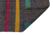 Girit 32299 Grey Striped Wool Handmade Area Rug 4'11" x 8'3"