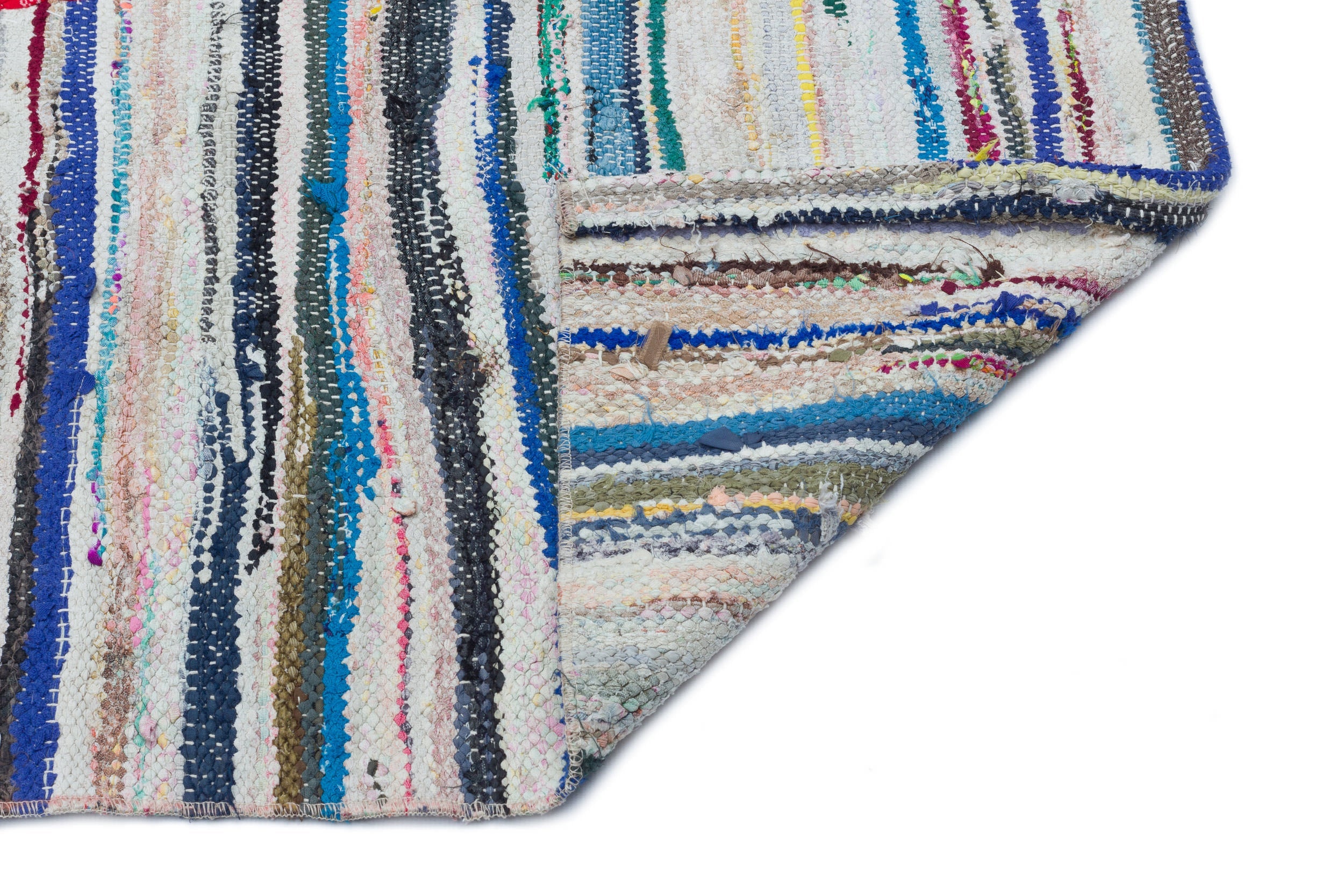 Girit Beige Striped Wool Handmade Area Rug 4'0" x 9'1"