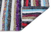 Girit Beige Striped Wool Handmade Area Rug 4'11" x 10'9"