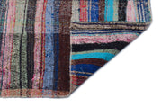 Girit Grey Striped Wool Handmade Area Rug 3'11" x 9'6"