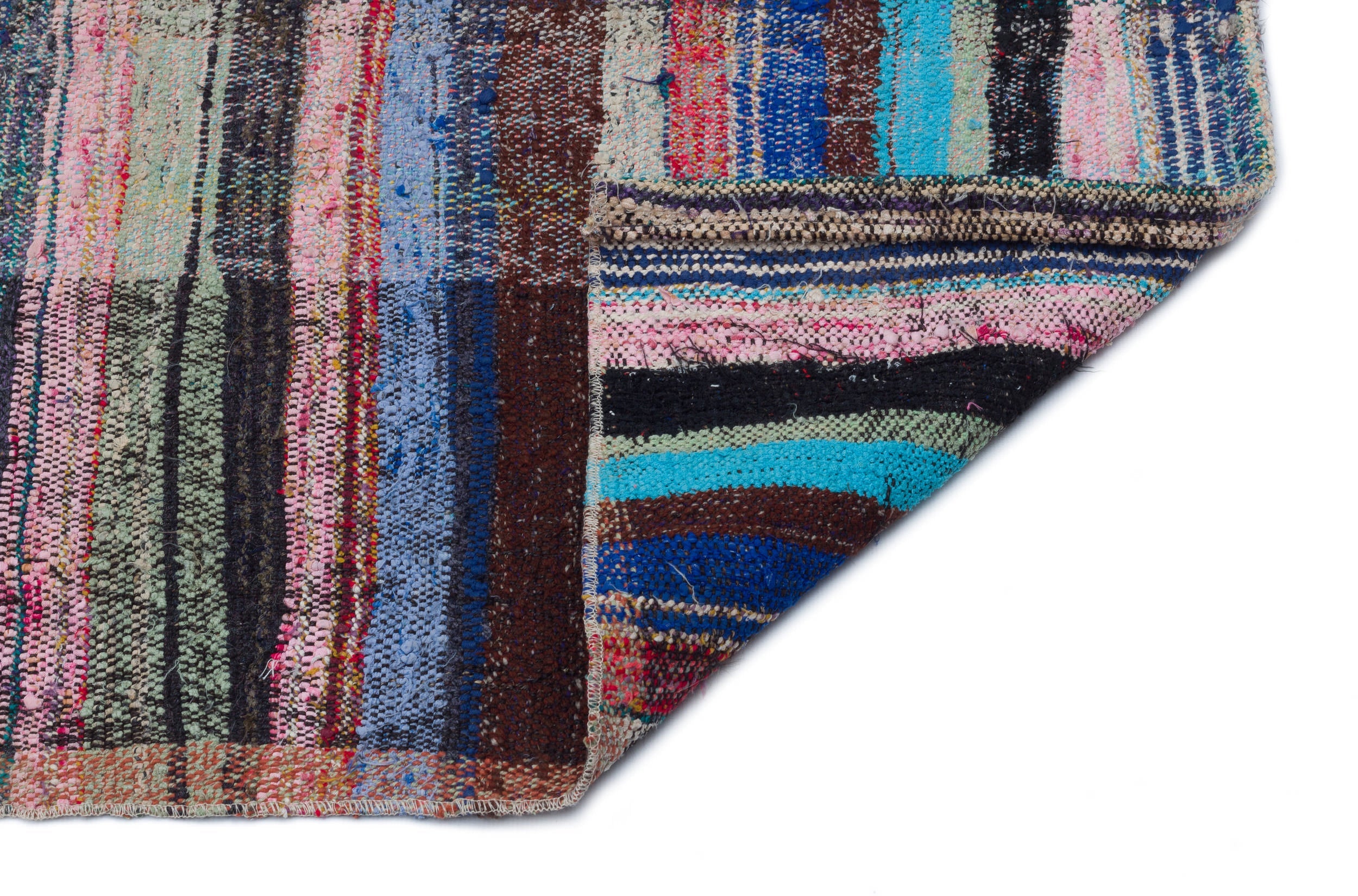 Girit Grey Striped Wool Handmade Area Rug 3'11" x 9'6"
