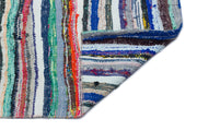 Girit Beige Striped Wool Handmade Area Rug 4'11" x 10'0"