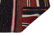 Girit Brown Striped Wool Handmade Area Rug 4'5" x 7'4"