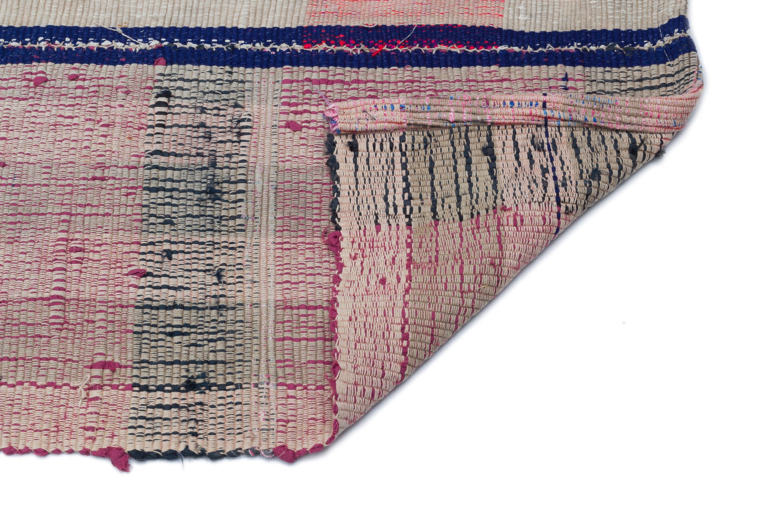 Girit Beige Striped Wool Handmade Area Rug 2'7" x 10'3"