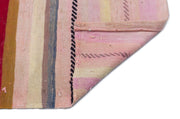 Girit Beige Striped Wool Handmade Area Rug 5'7" x 8'8"
