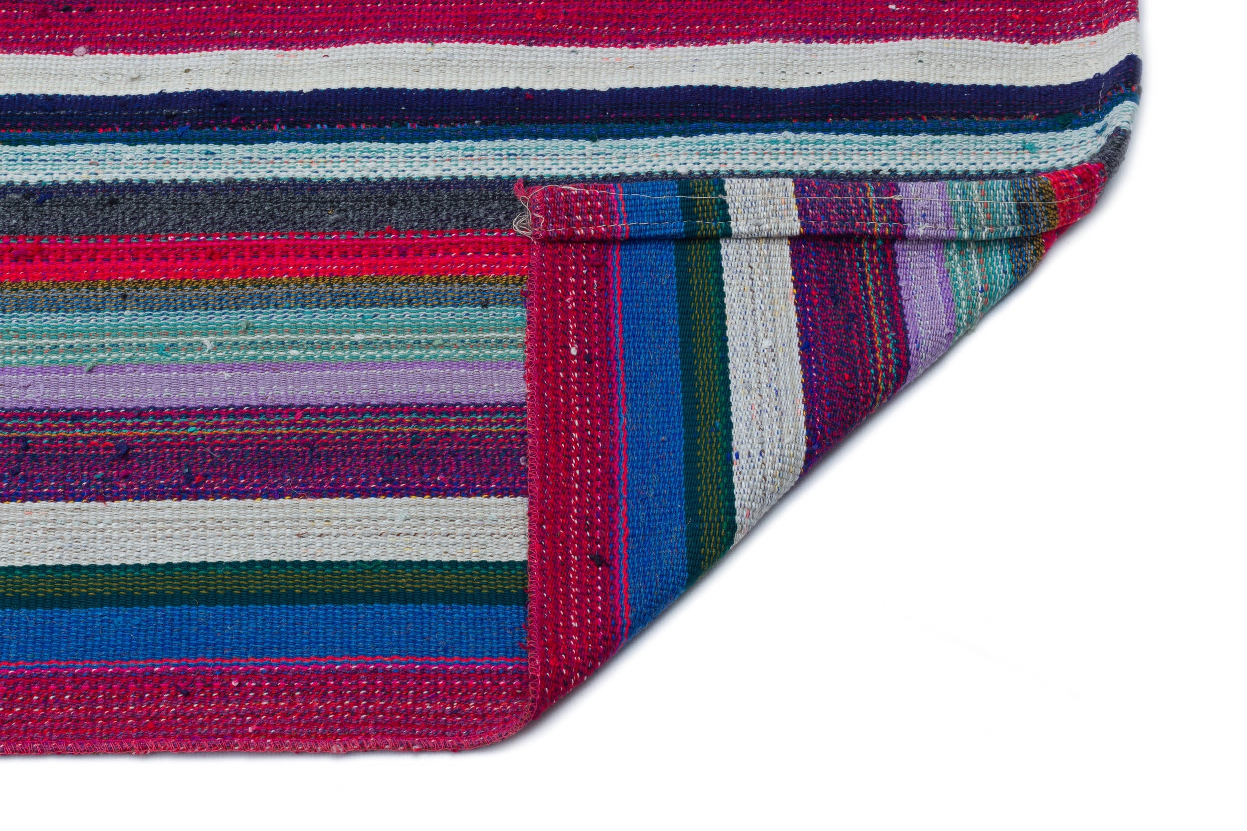 Girit Beige Striped Wool Handmade Area Rug 3'0" x 12'0"