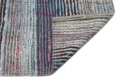 Girit Beige Striped Wool Handmade Area Rug 4'6" x 9'4"