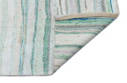 Girit Beige Striped Wool Handmade Area Rug 6'2" x 11'3"