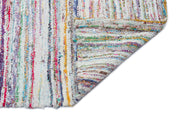 Girit Beige Striped Wool Handmade Area Rug 6'4" x 8'0"
