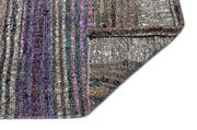Girit Grey Striped Wool Handmade Area Rug 2'11" x 11'0"