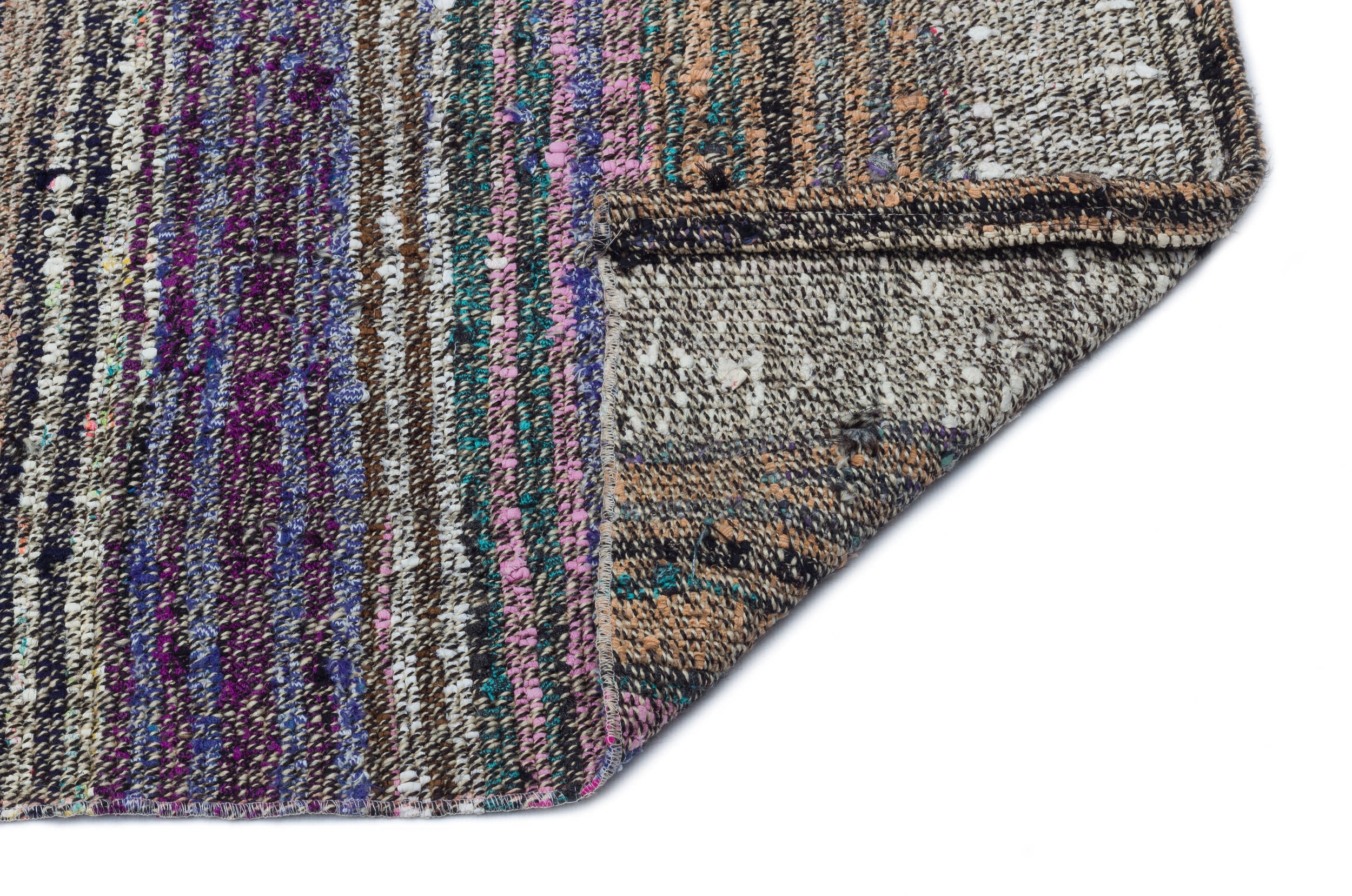 Girit Grey Striped Wool Handmade Area Rug 2'11" x 11'0"