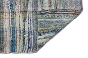 Girit Beige Striped Wool Handmade Area Rug 5'1" x 10'6"