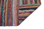 Girit Beige Striped Wool Handmade Area Rug 5'2" x 9'1"