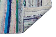 Girit Beige Striped Wool Handmade Area Rug 4'11" x 8'11"