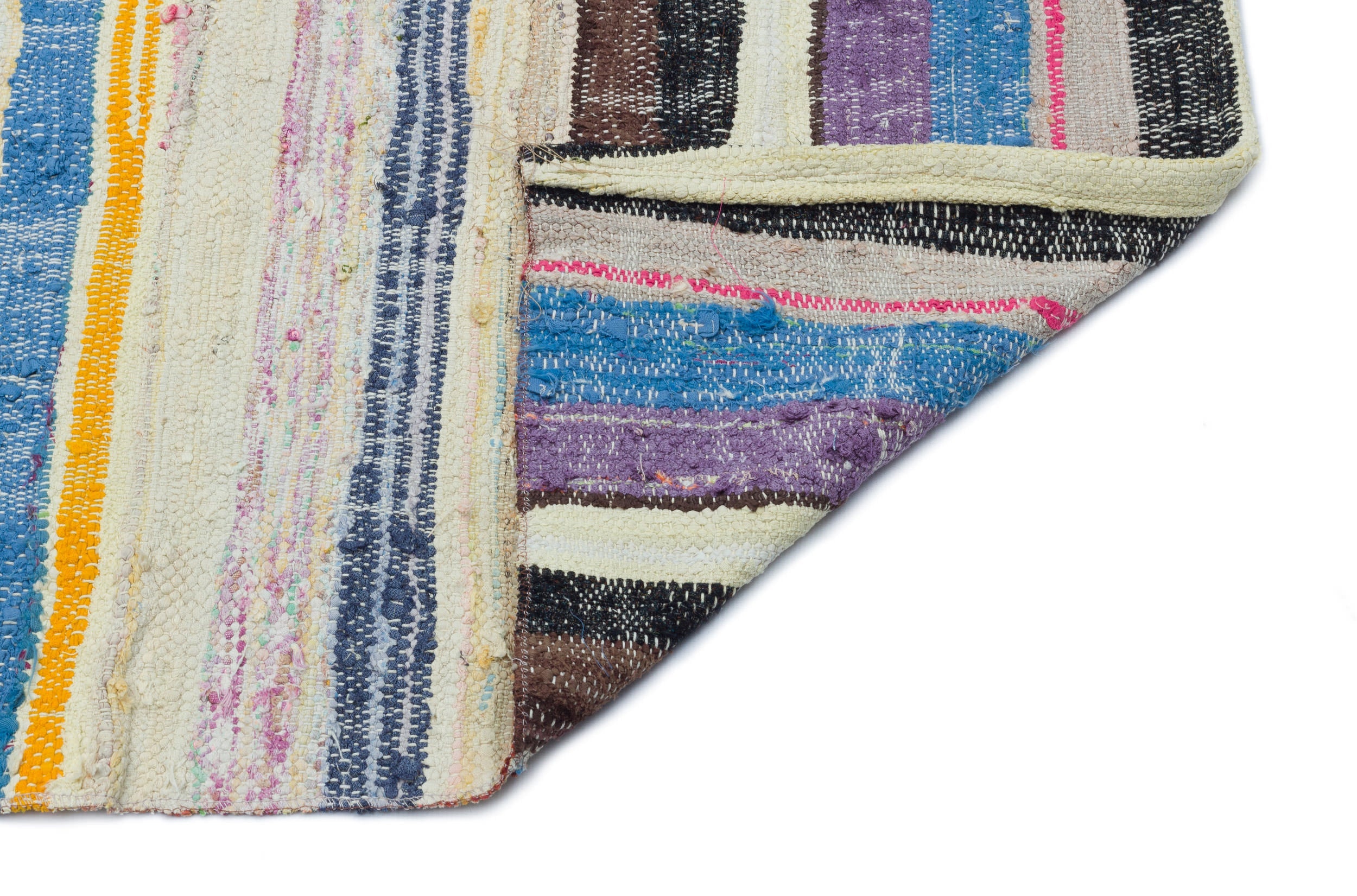 Wool Handmade Area Rug – Beige Striped Anatolian Carpet 5'9" x 8'10"