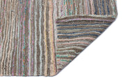 Girit Beige Striped Wool Handmade Area Rug 5'7" x 9'7"