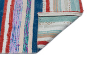 Girit Beige Striped Wool Handmade Area Rug 5'5" x 8'3"