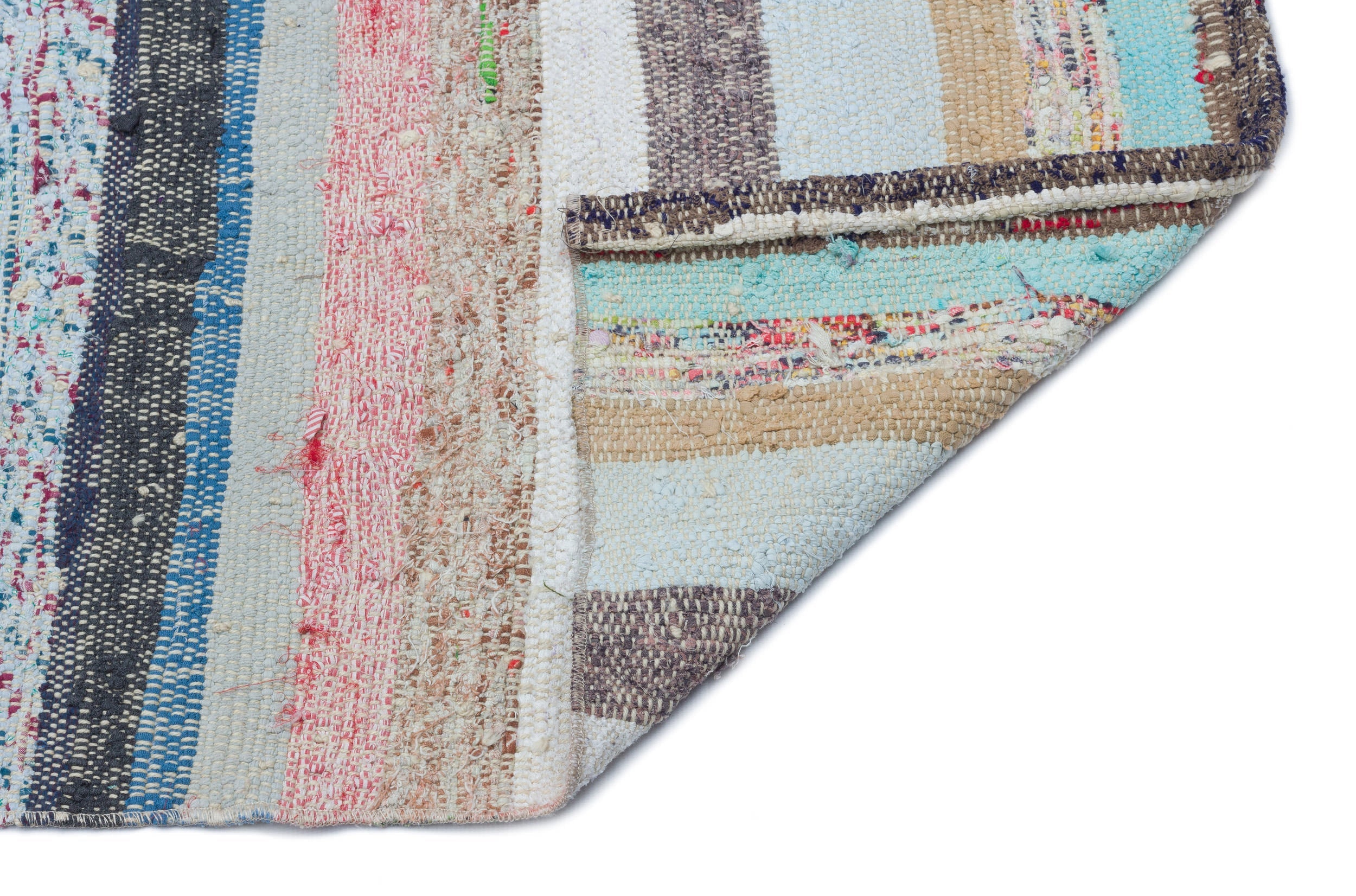 Girit Beige Striped Wool Handmade Area Rug 3'0" x 9'1"