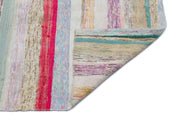 Girit Beige Striped Wool Handmade Area Rug 5'10" x 9'3"